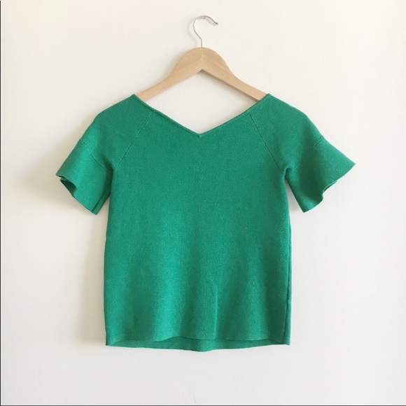 Ann Taylor green shirt leave sweater - great shape - Picture 5 of 6
